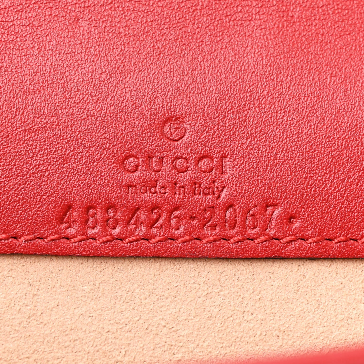 Calfskin Matelasse GG Marmont Mini Bag Hibiscus Red