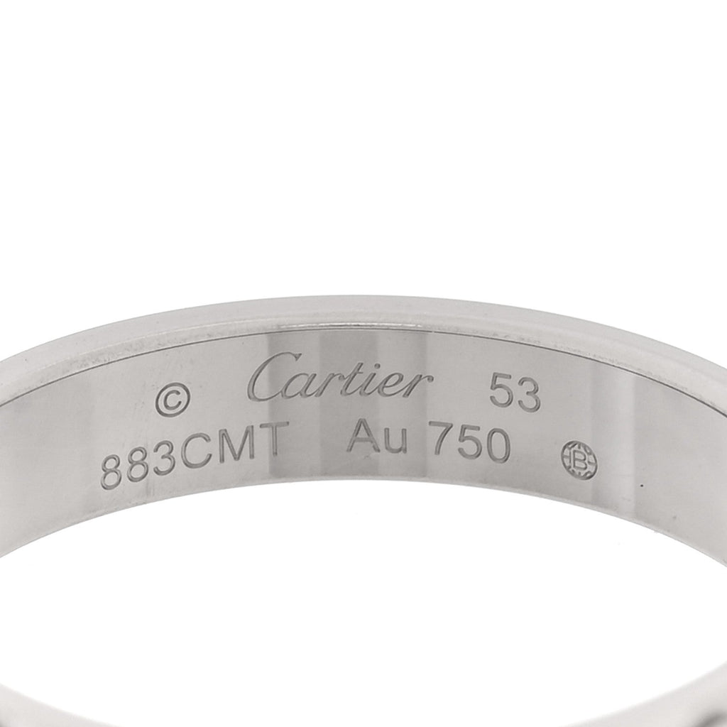 18K White Gold 3.5mm LOVE Wedding Band Ring 53 6.5