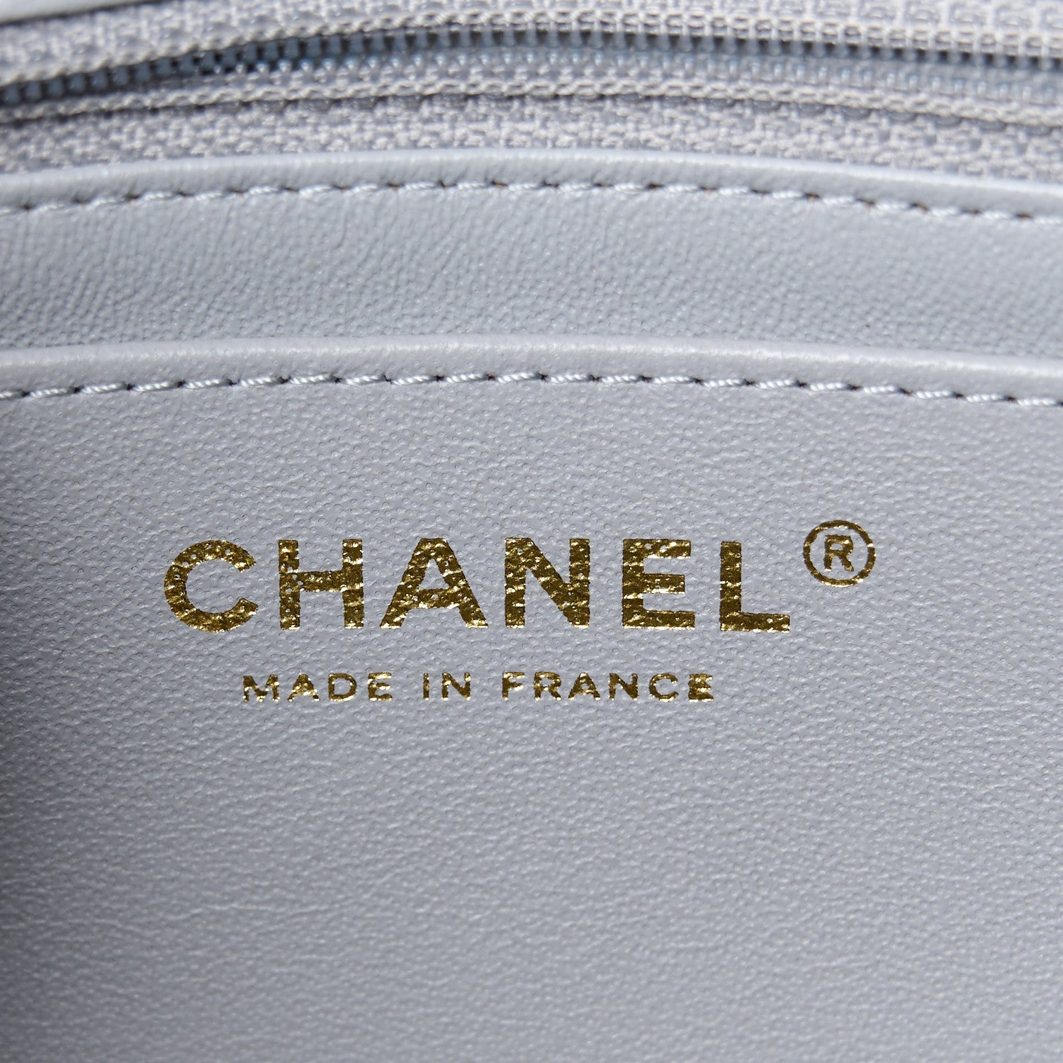 Lambskin Chevron Quilted Mini Rectangular Flap Grey