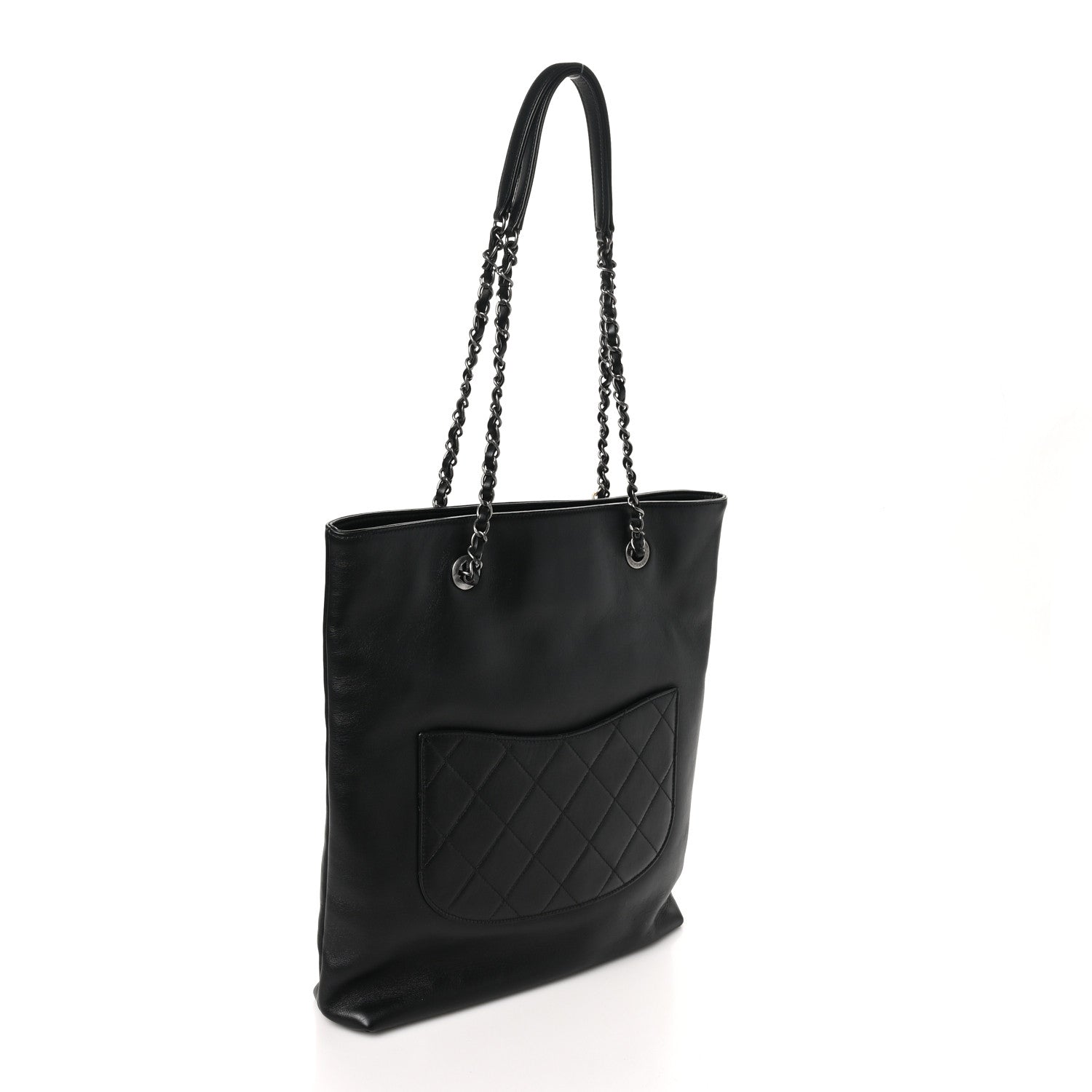 Calfskin Chain 20s Signature Tote Black