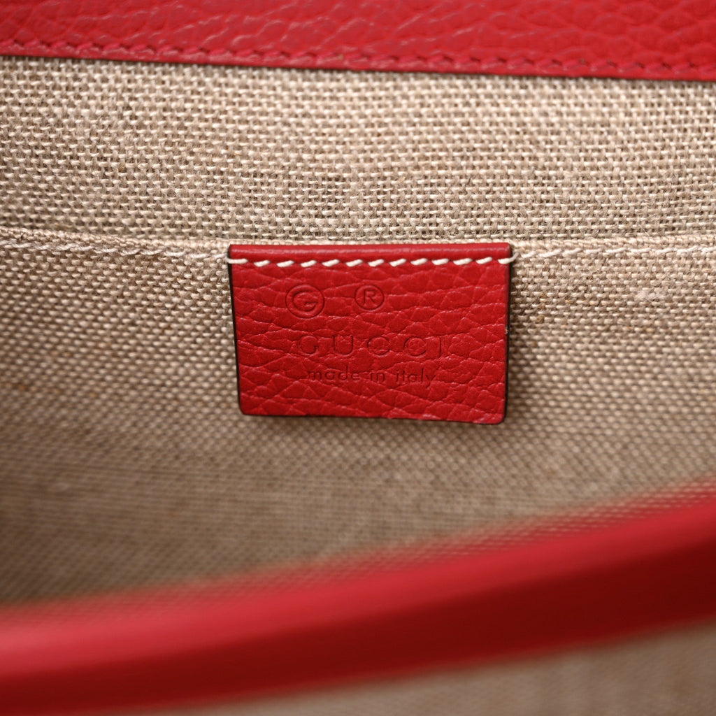 Dollar Calfskin Small Interlocking G Shoulder Bag Red