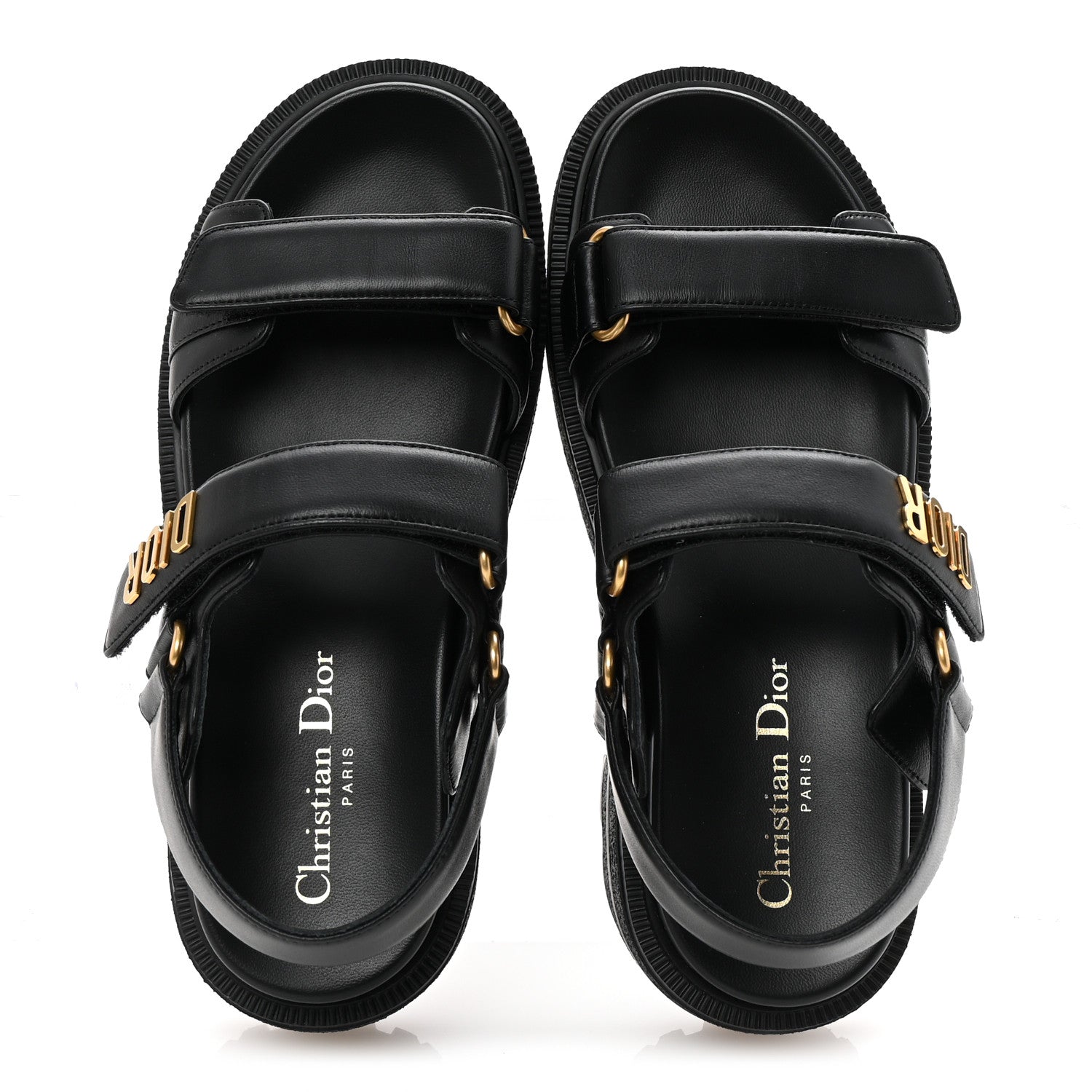 Lambskin Dioract Platform Sandals 36.5 Black