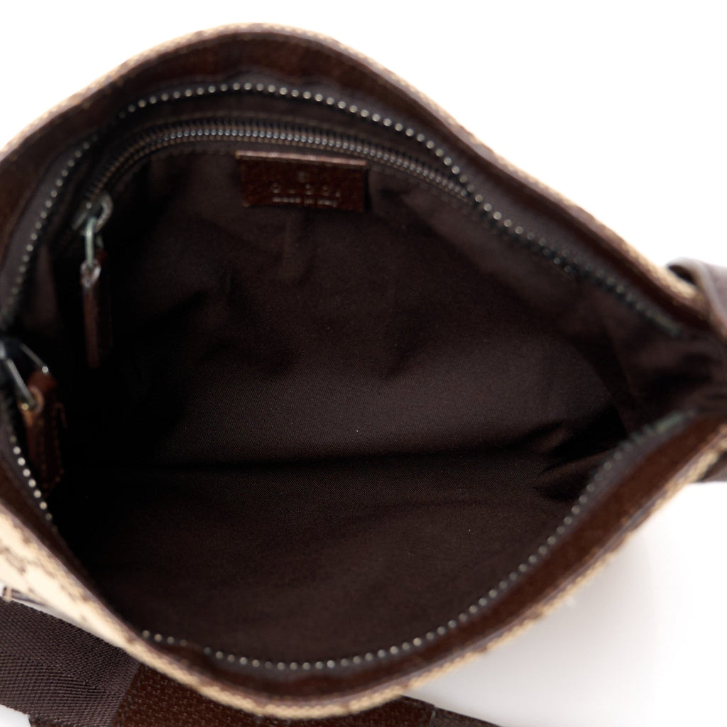 Monogram Flat Messenger Bag Dark Brown