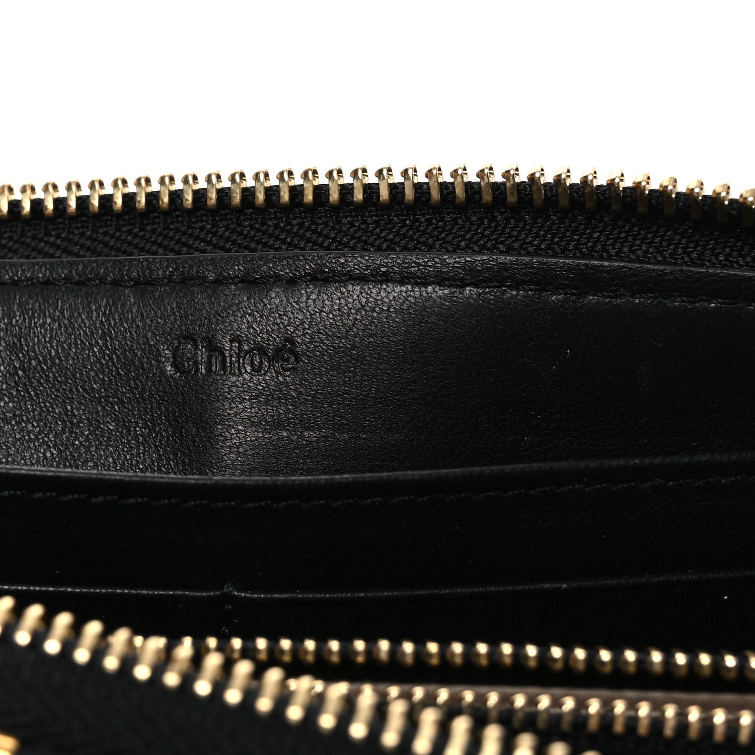 Grained Calfskin Marcie Long Zip Around Wallet Black