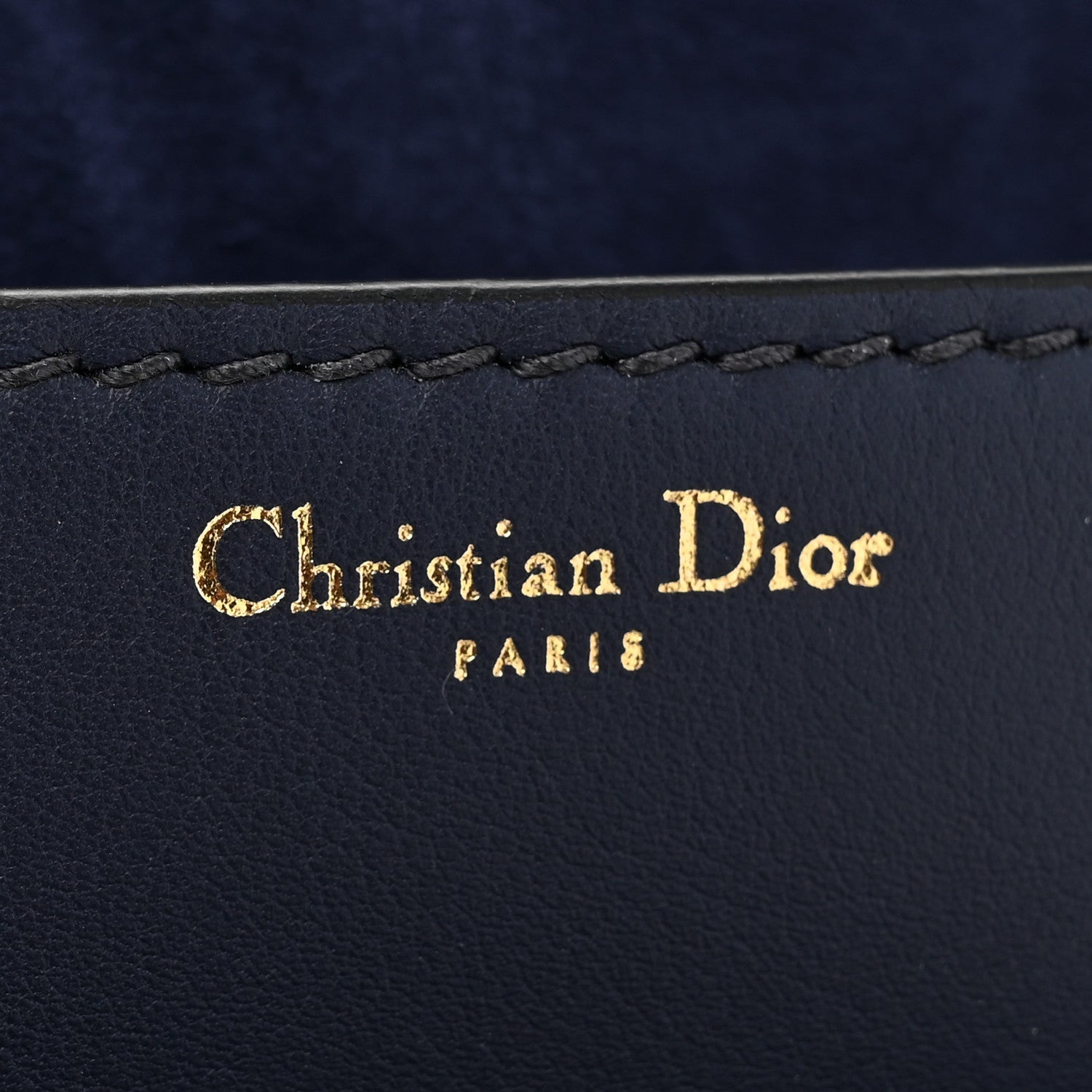 Calfskin Mini J'Adior Chain Flap Bag Navy Blue