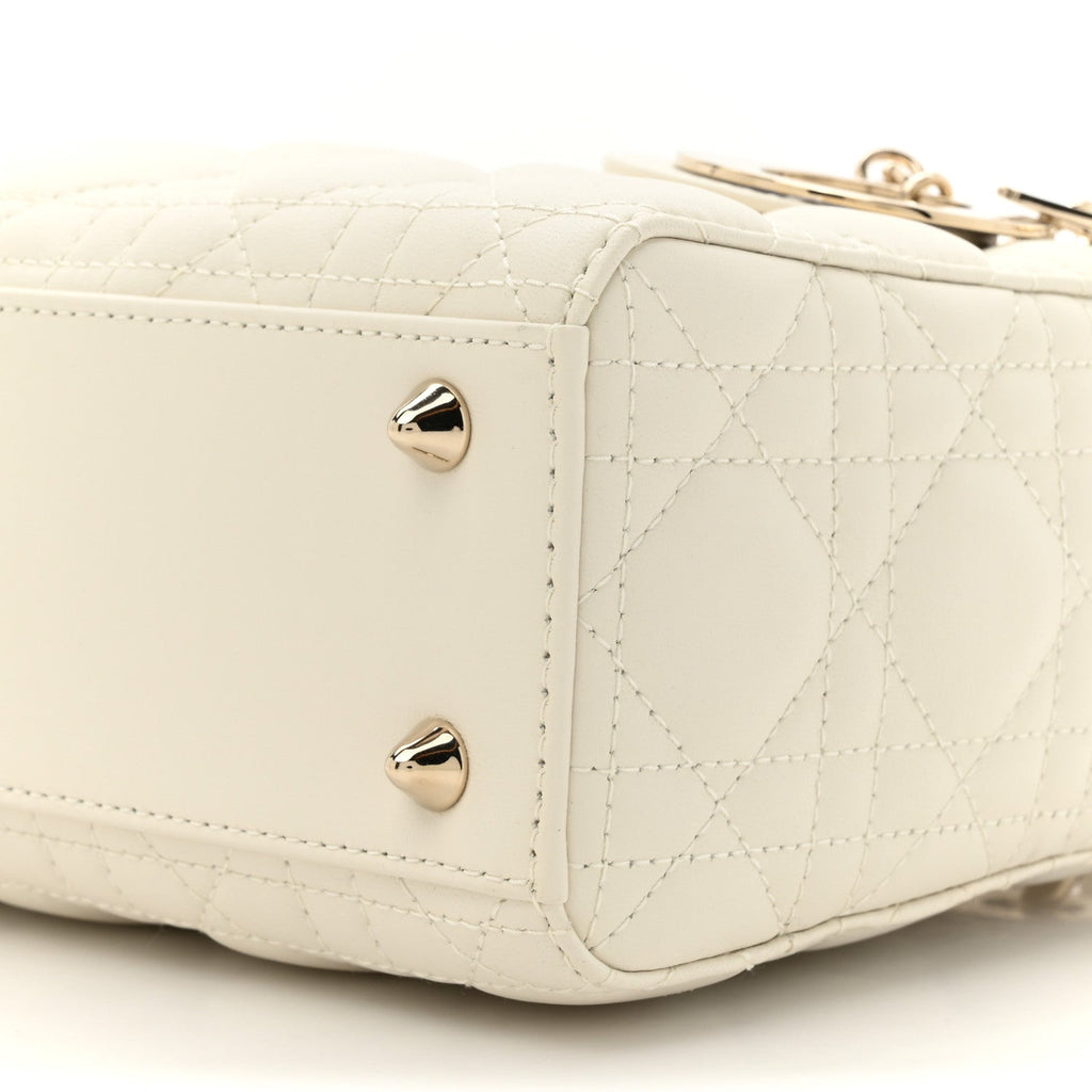 Lambskin Cannage Small Lady Dior White