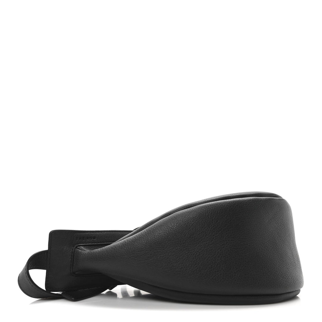 Grained Calfskin Small Slouchy Banana Bag Black