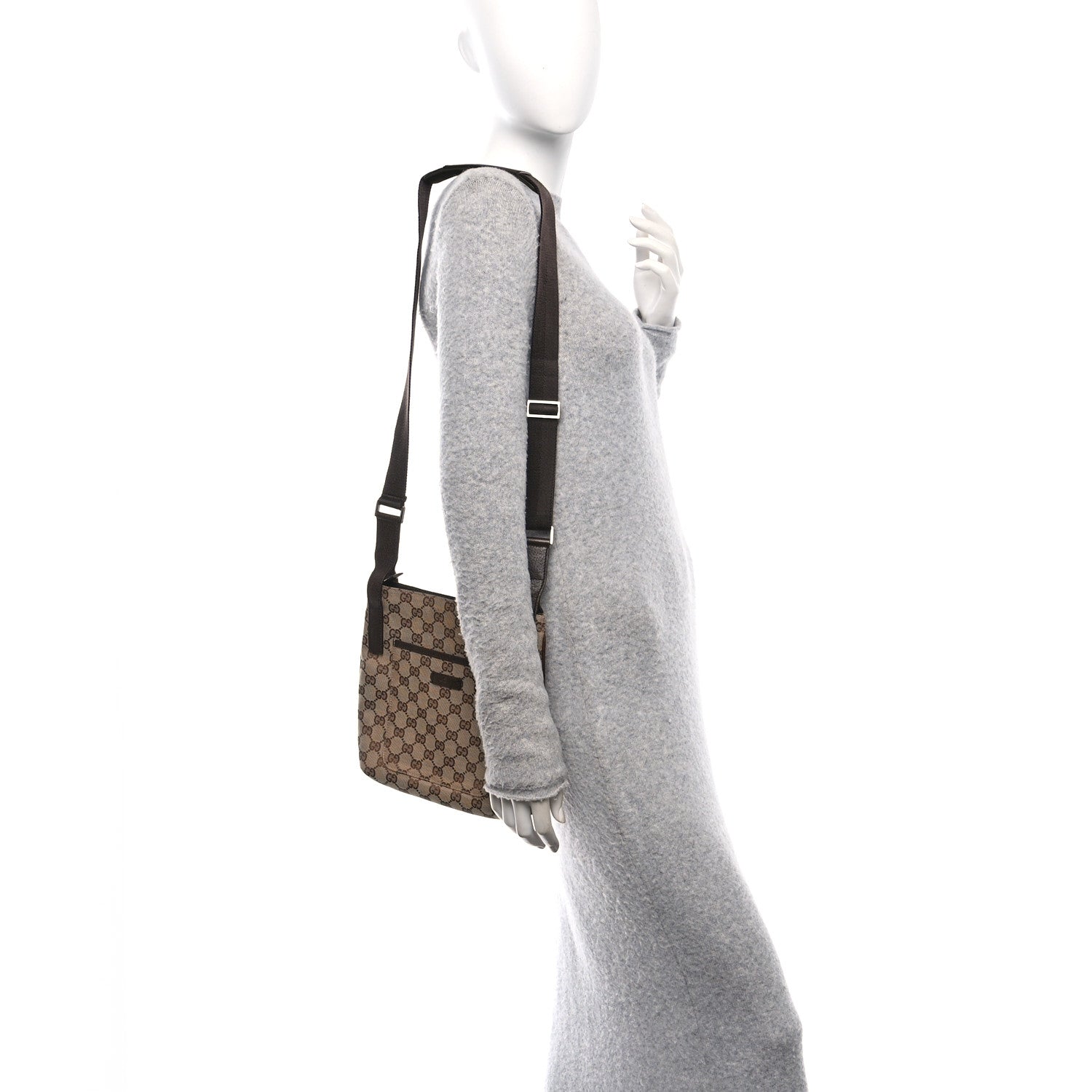 Monogram Flat Messenger Bag Dark Brown