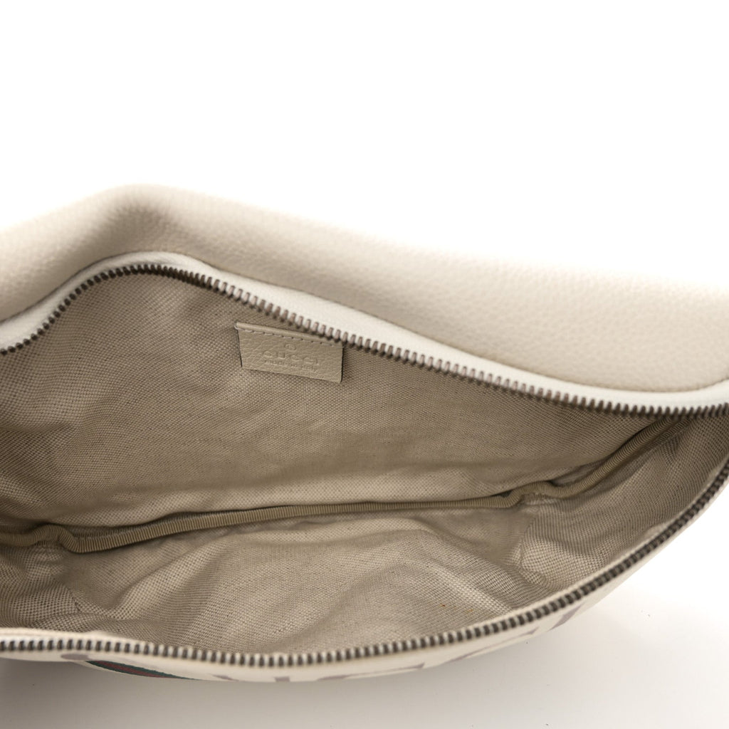 Grained Calfskin Logo Belt Bag White