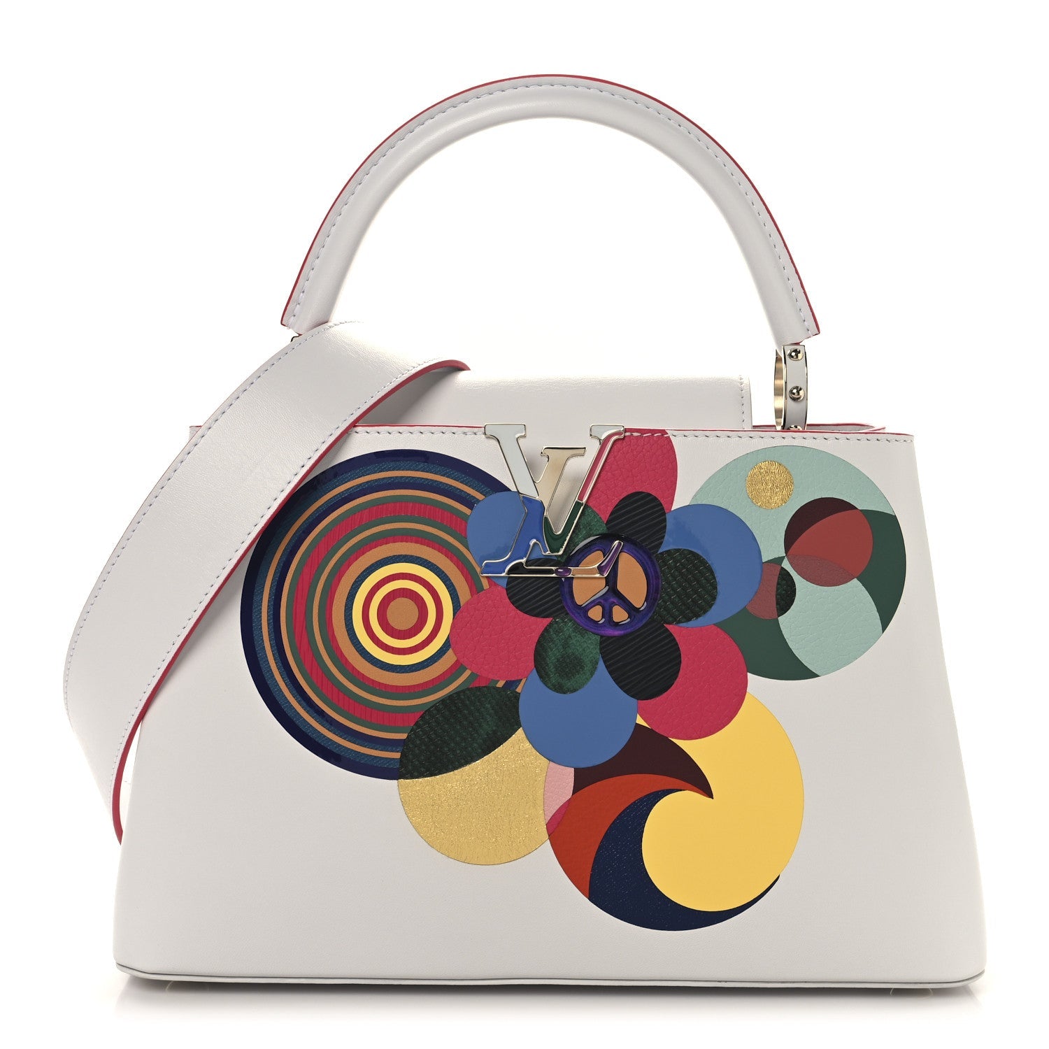 Lambskin Beatriz Milhazes Artycapucines PM White Multicolor