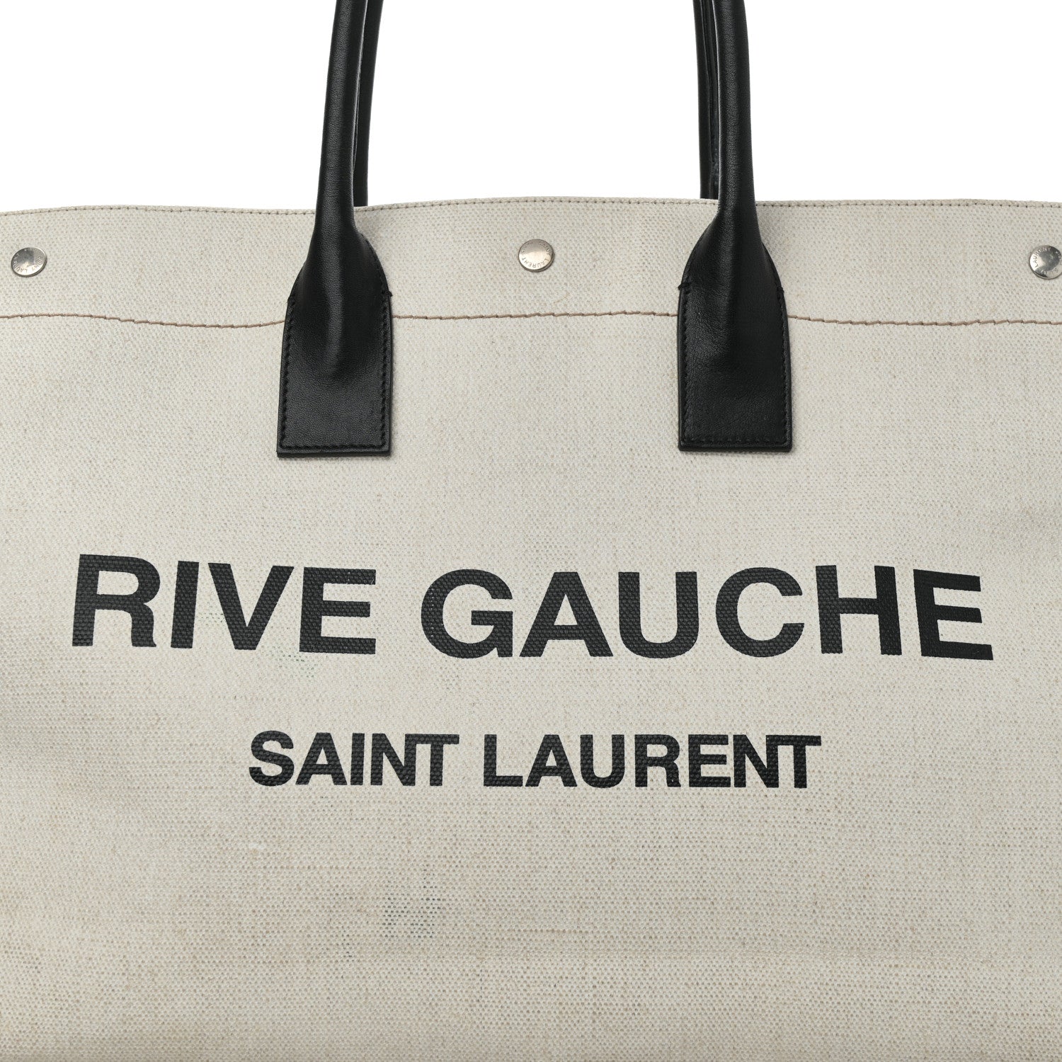 Linen Calfskin Rive Gauche Tote Optic White