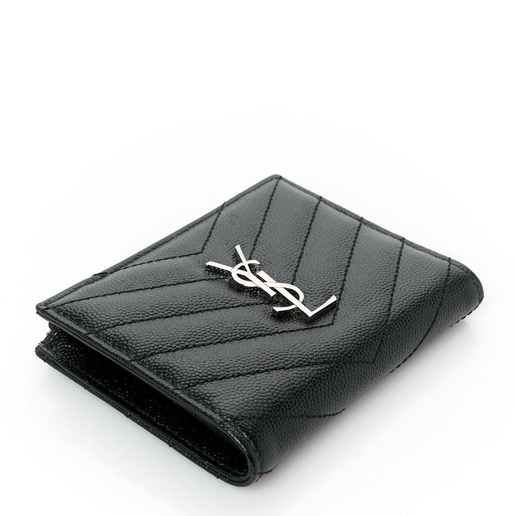 Grain De Poudre Matelasse Chevron Monogram Zipped Card Case Black