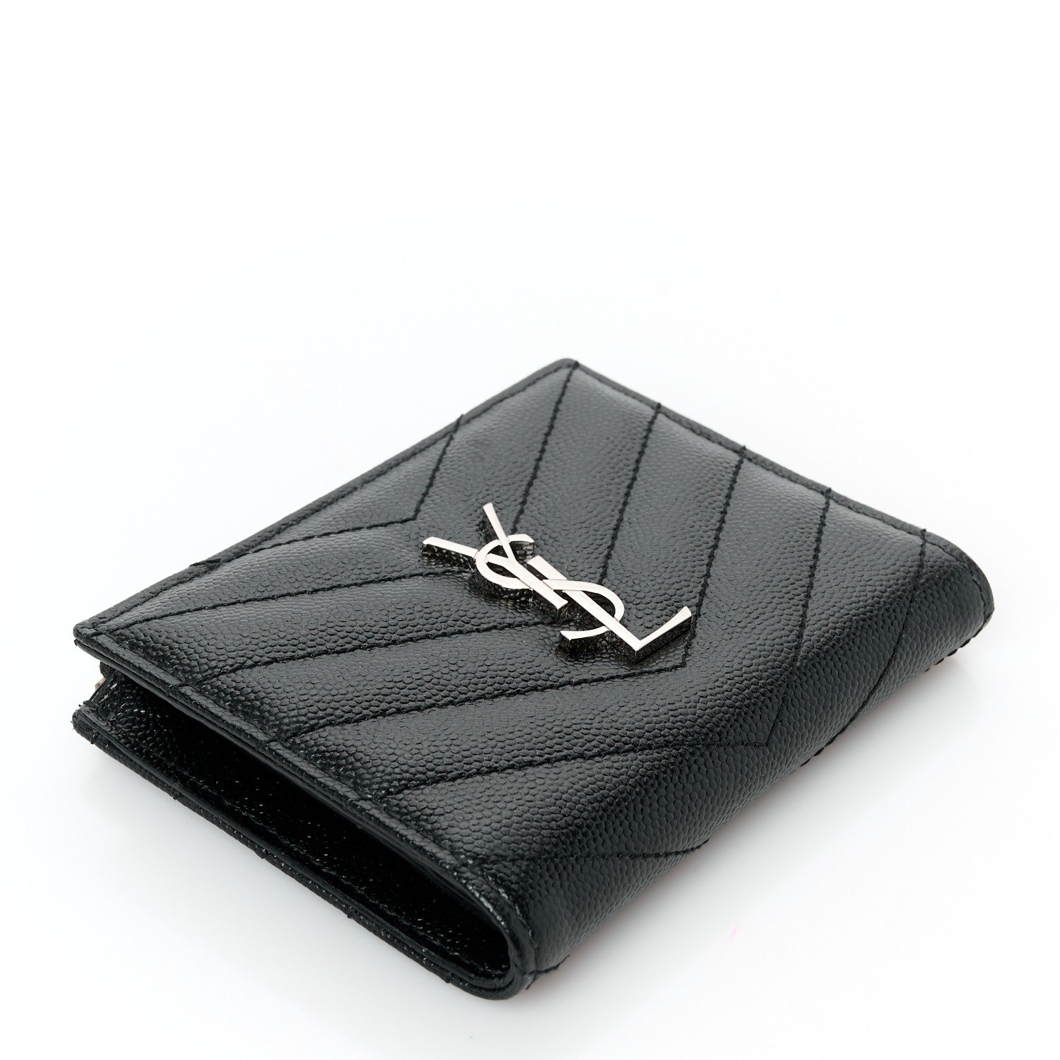 Grain De Poudre Matelasse Chevron Monogram Zipped Card Case Black