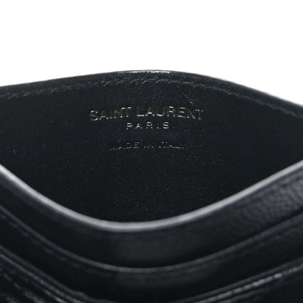 Grain De Poudre Matelasse Chevron Monochrome Monogram Credit Card Case Black