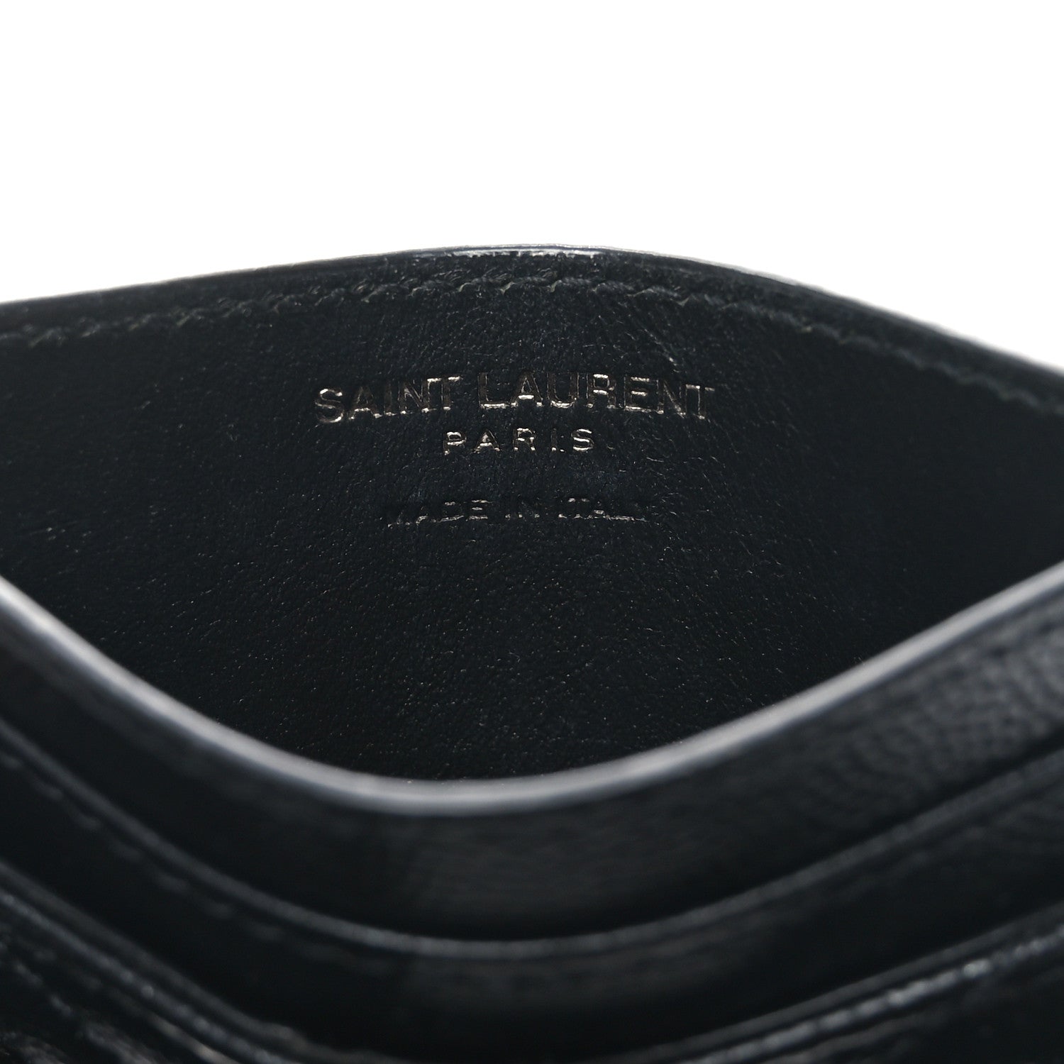 Grain De Poudre Matelasse Chevron Monochrome Monogram Credit Card Case Black