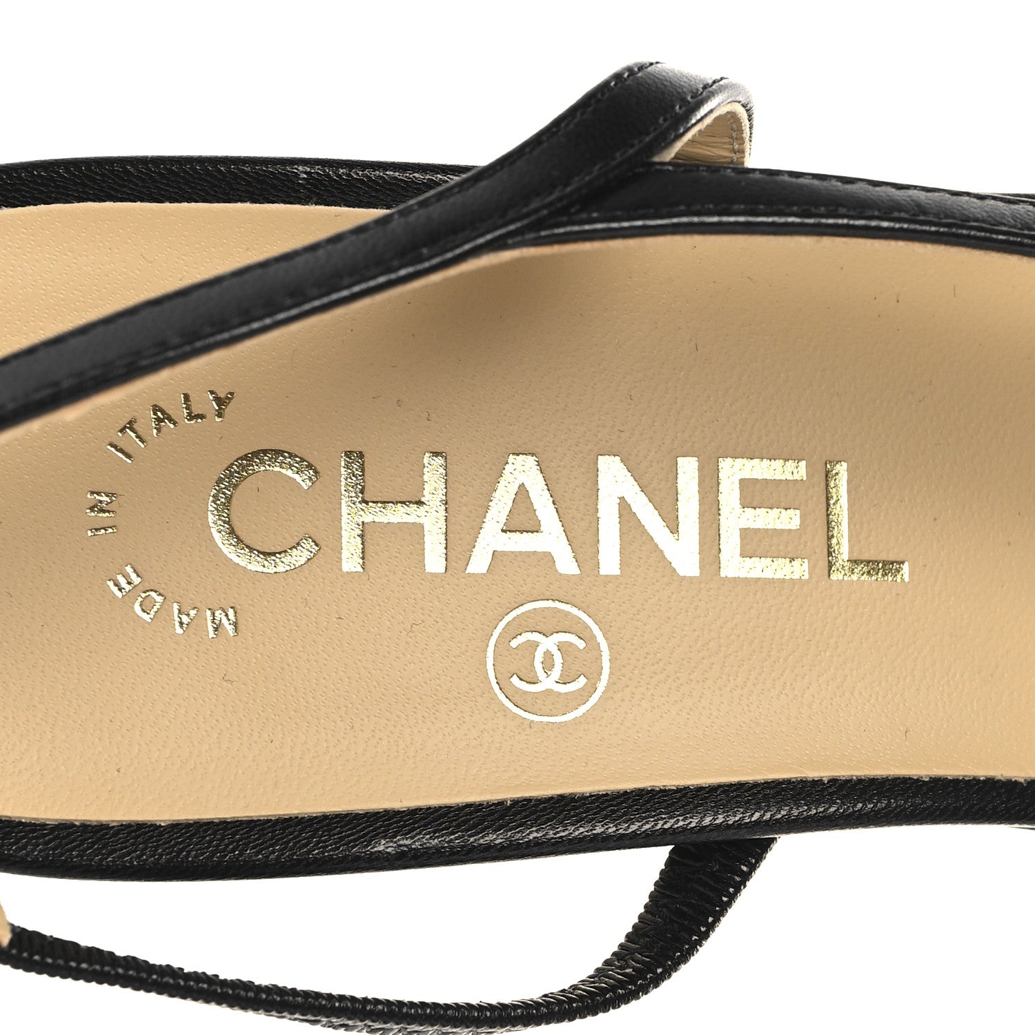 Goatskin Grosgrain Cap Toe CC Slingback Pumps 40.5 Black