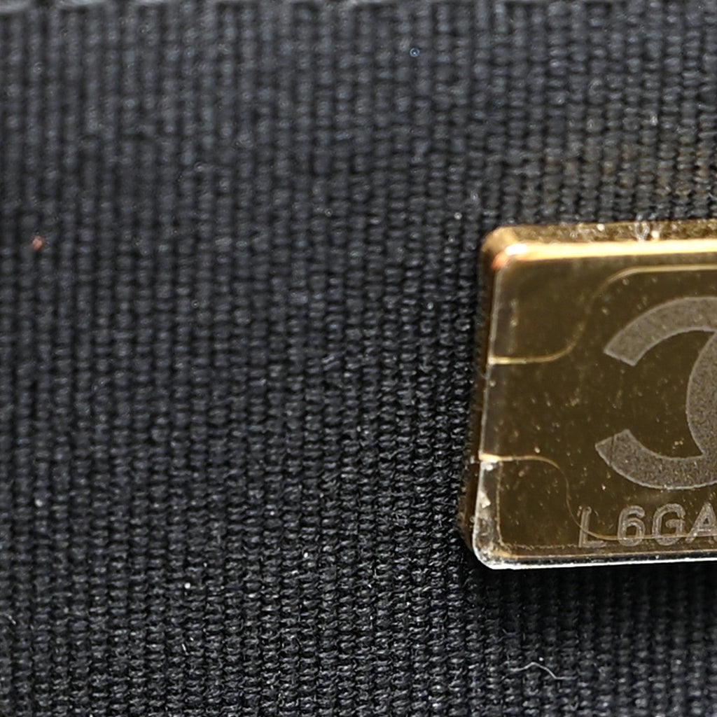 Lambskin Quilted Enamel Coco Casino Wallet On Chain WOC Black