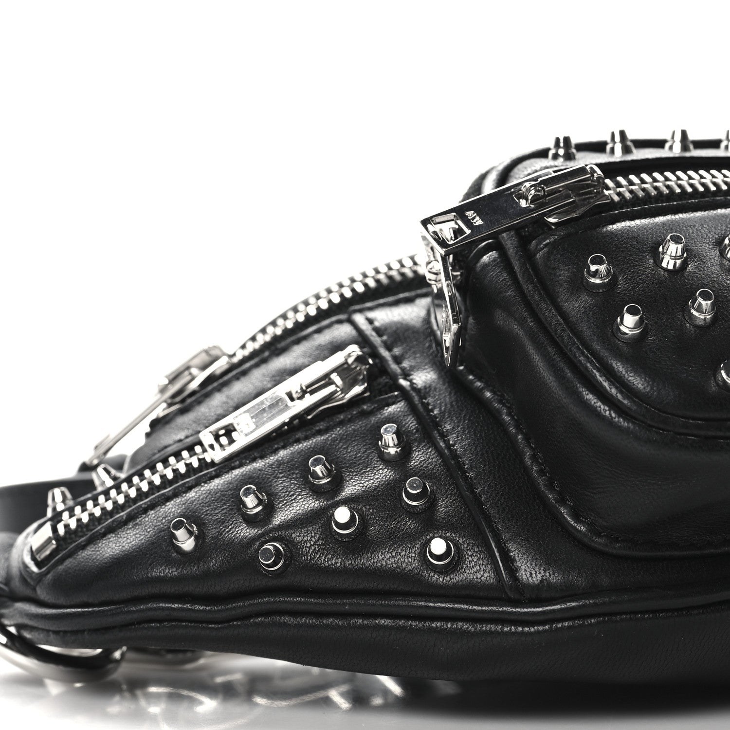 Lambskin Studded Mini Attica Belt Bag Black