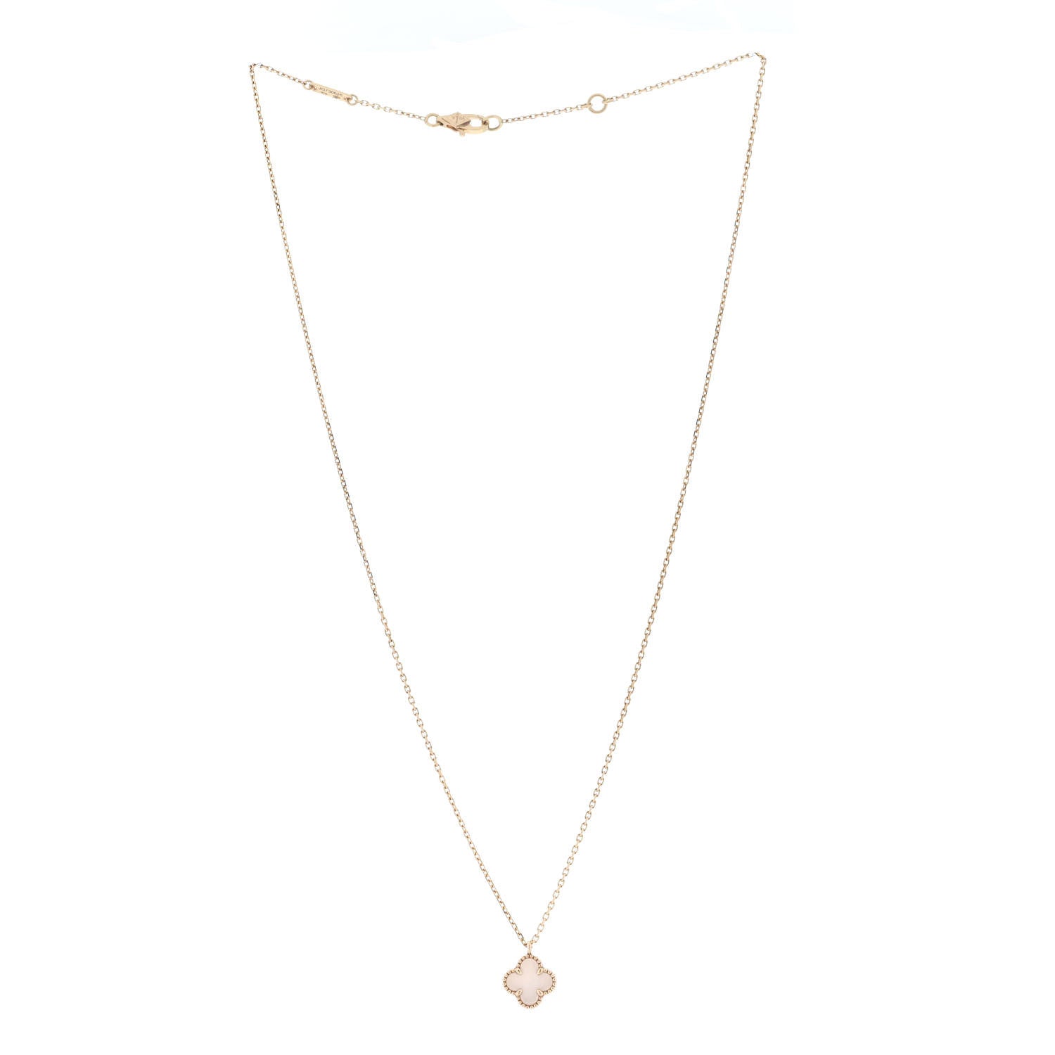 18K Yellow Gold Mother of Pearl Sweet Alhambra Pendant Necklace