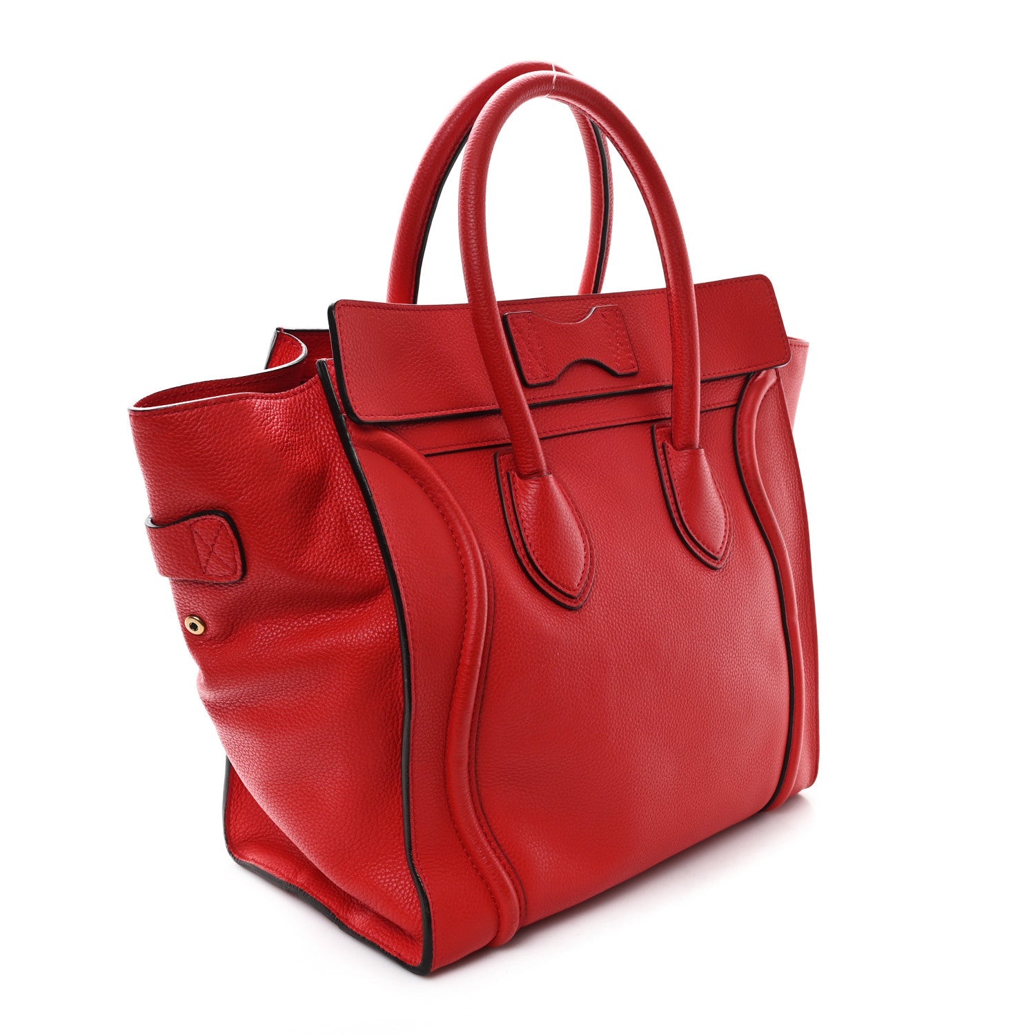 Drummed Calfskin Mini Luggage Coquelicot