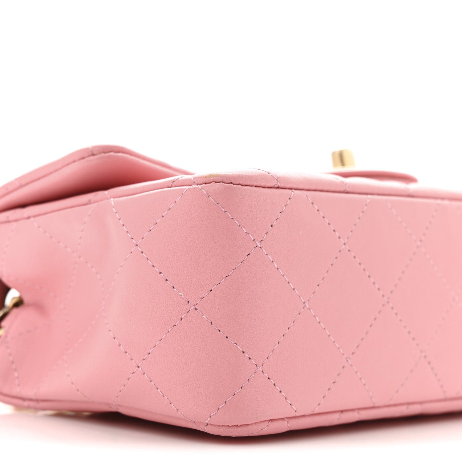 Lambskin Quilted Mini Rectangular Flap Pink