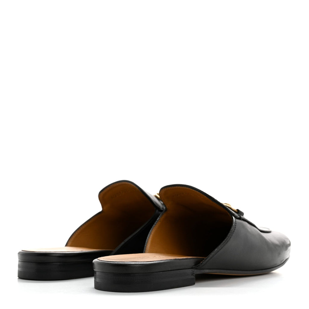 Calfskin Womens Princetown Slippers 38 Black