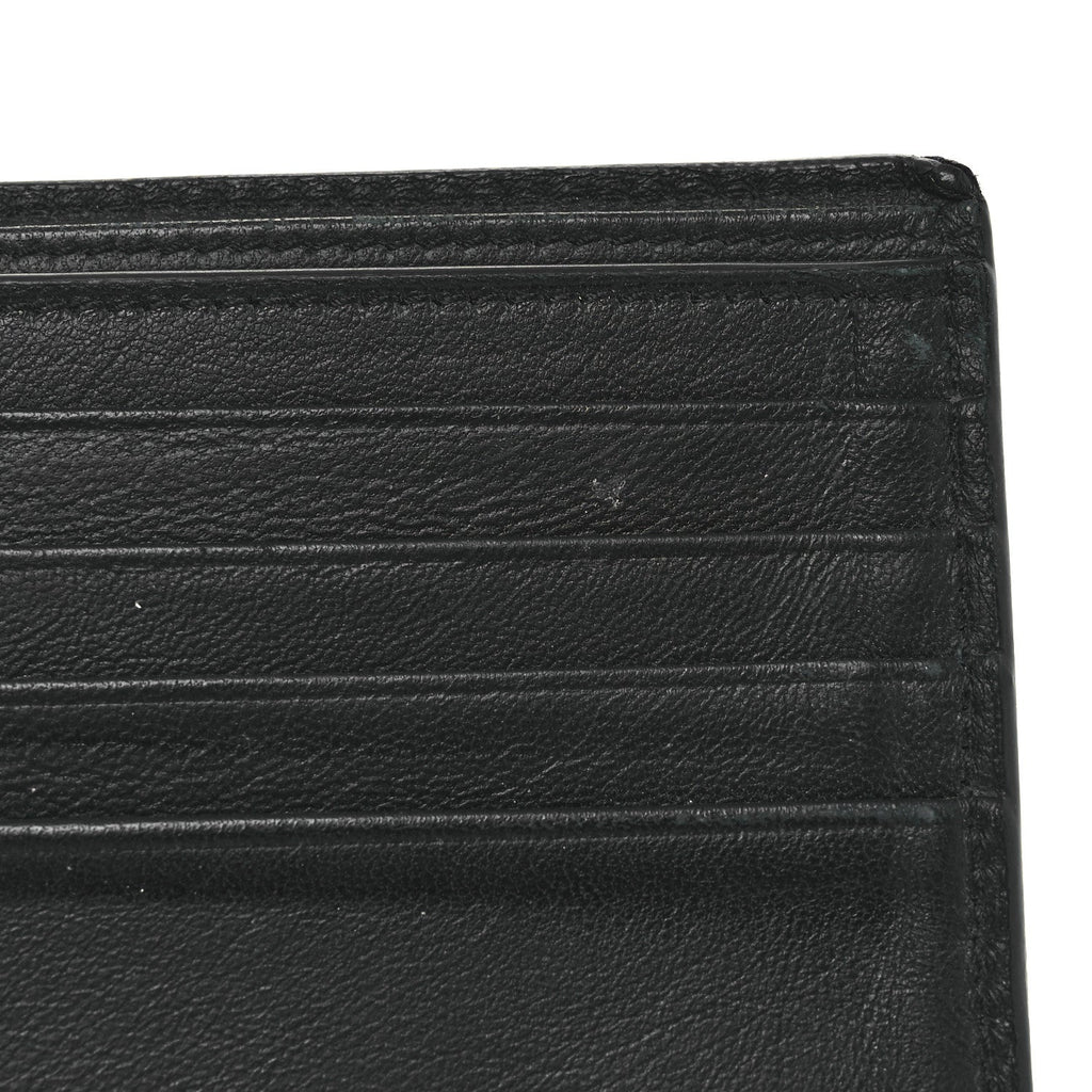 Calfskin Crocodile Embossed Tiny Cassandre East West Wallet Black