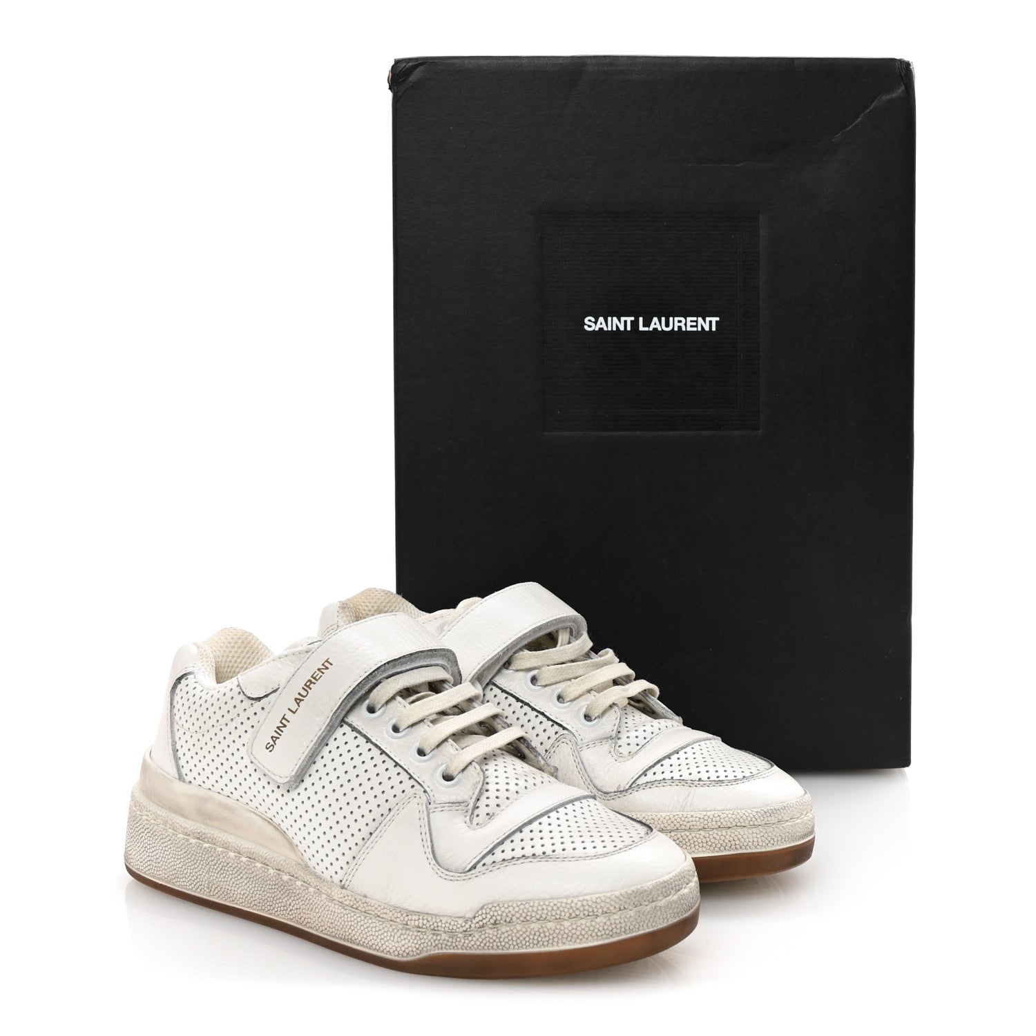 Calfskin Perforated Womens SL24 Sneakers 36 White