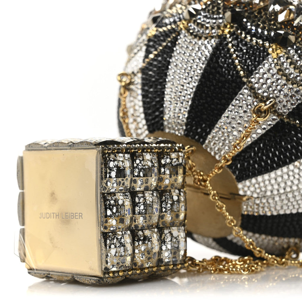 Crystal Pearl Amelia Hot Air Balloon Minaudiere Clutch Gold