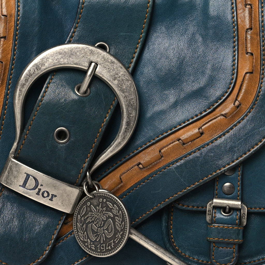 Calfskin Mini Gaucho Crossbody Bag Blue