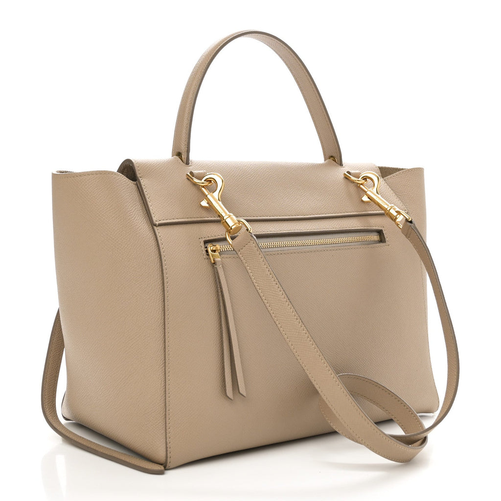 Grained Calfskin Mini Belt Bag Light Taupe