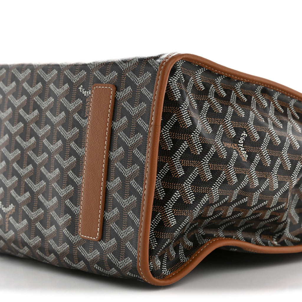 Goyardine Saint Leger Soft Briefcase Backpack Black Gold