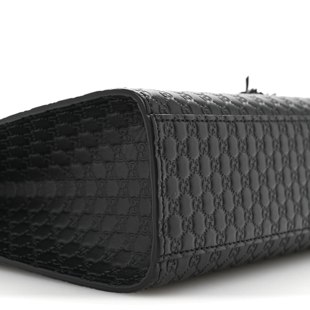 Microguccissima Medium Emily Chain Shoulder Bag Black