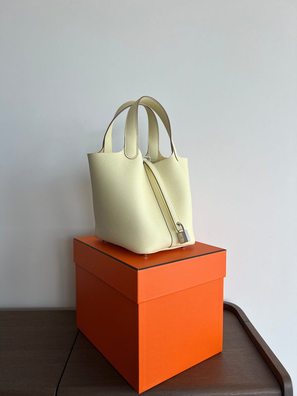 Hermès Picotin 18cm Jaune Milton, PHW