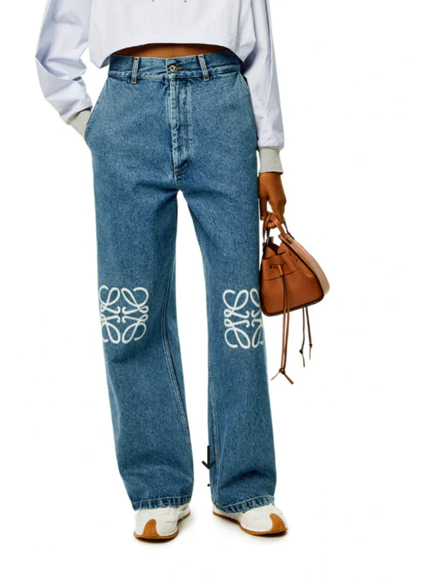 Loewe Anagram High-Rise Wide-Leg Jeans (USA ONLY)