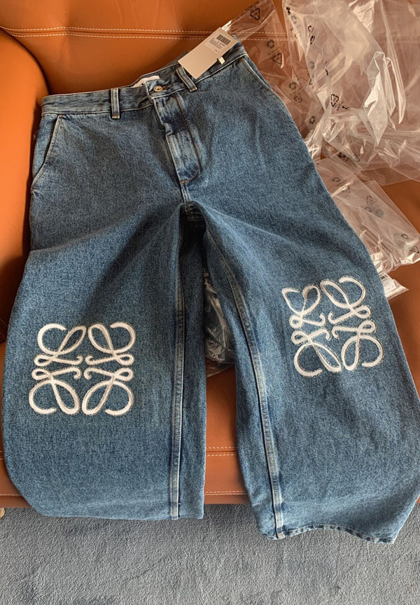 Loewe Anagram High-Rise Wide-Leg Jeans (USA ONLY)