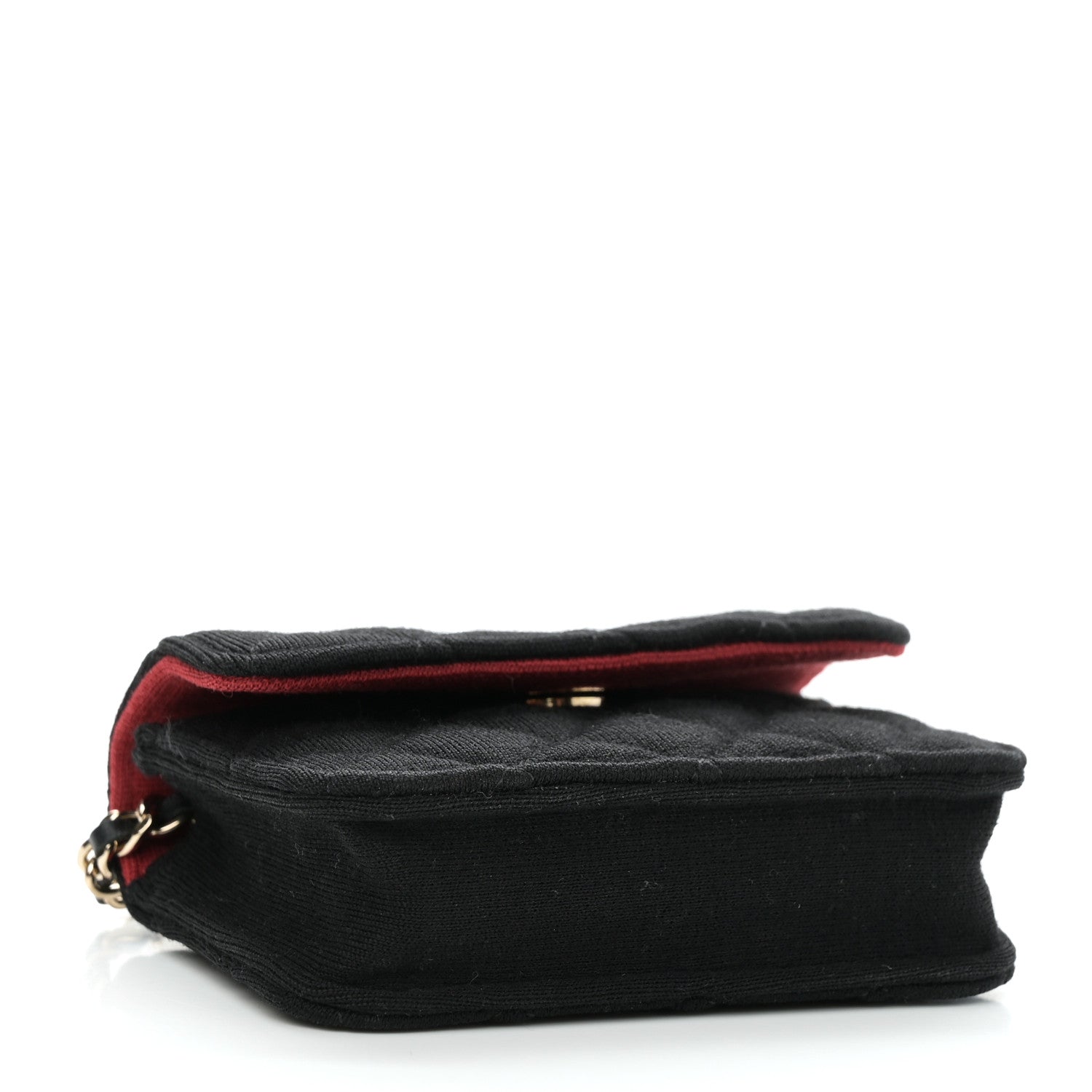 Jersey Quilted Micro Mini Flap Black