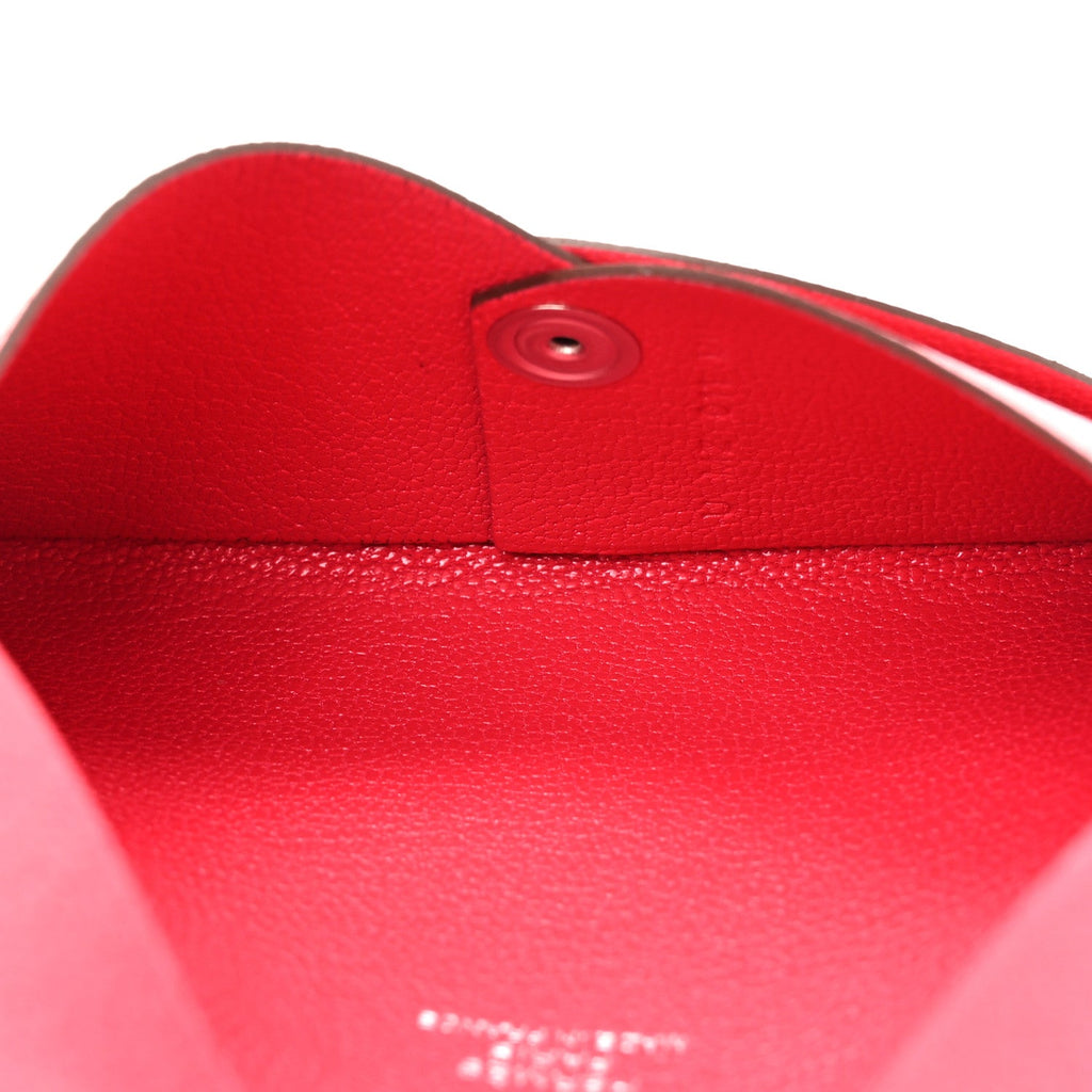 Chevre Mysore Calvi Card Case Rose Extreme