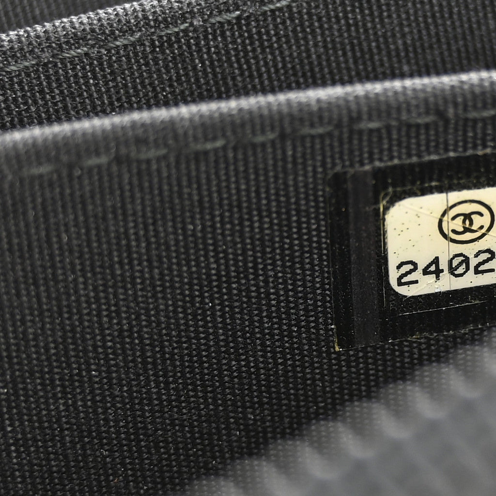 Caviar Quilted Boy Zip Around Coin Purse Wallet So Black