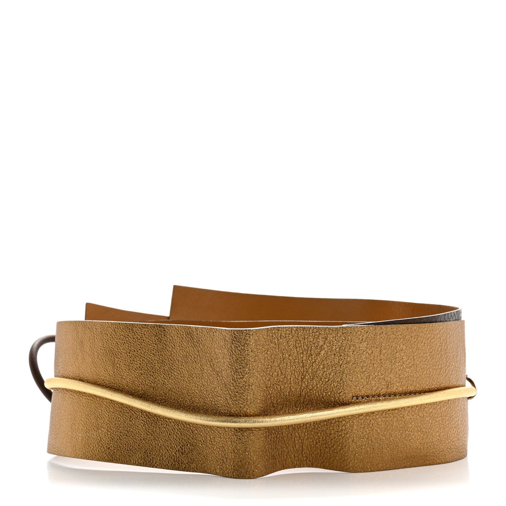 Grained Calfskin Watersnake Wide Obi Tie Belt Multicolor