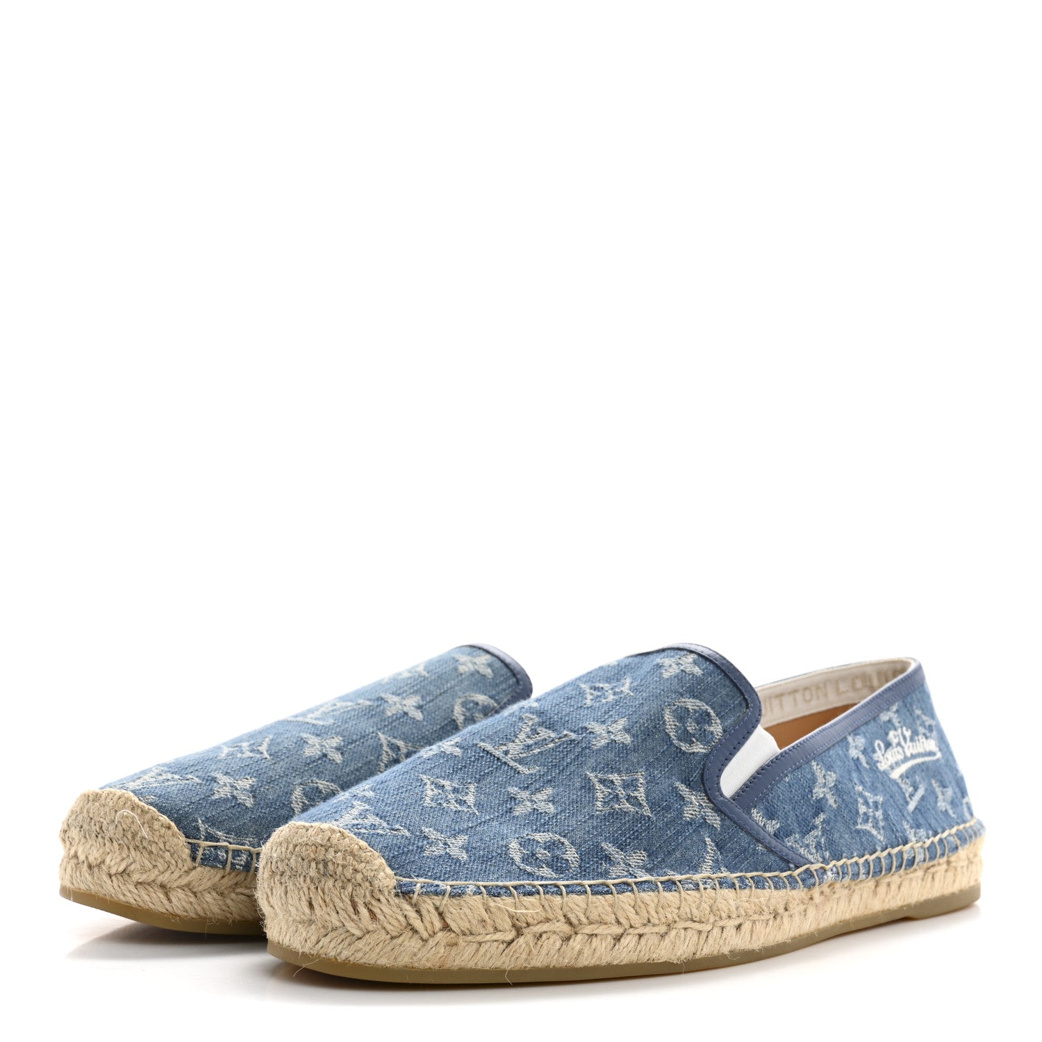 Monogram Denim Mens Bidart Espadrilles 9.5 Blue