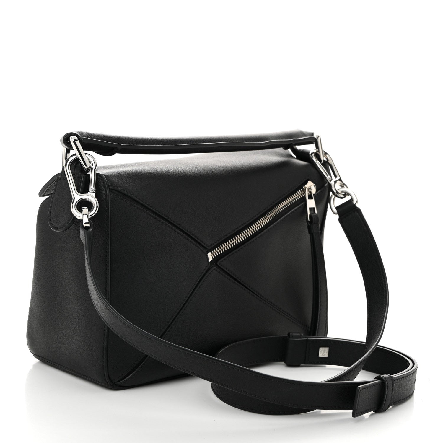 Calfskin Small Puzzle Bag Black