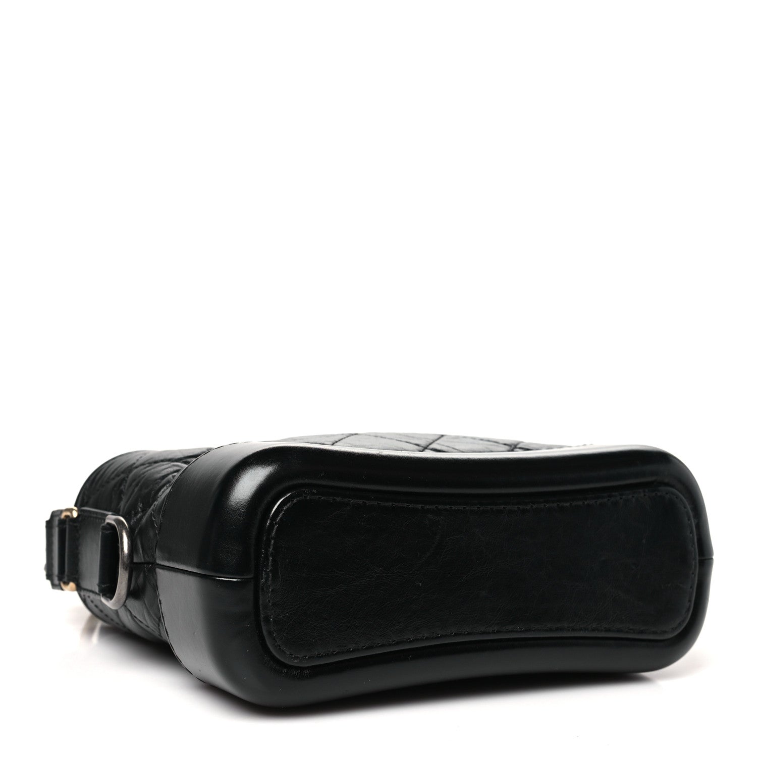 Aged Calfskin Quilted Small Gabrielle Logo Hobo Black