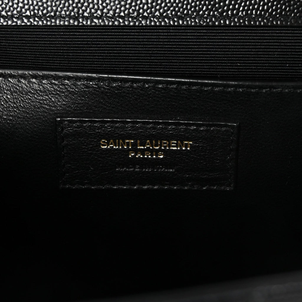 Grain De Poudre Textured Mixed Matelasse Triquilt Medium Monogram Satchel Black