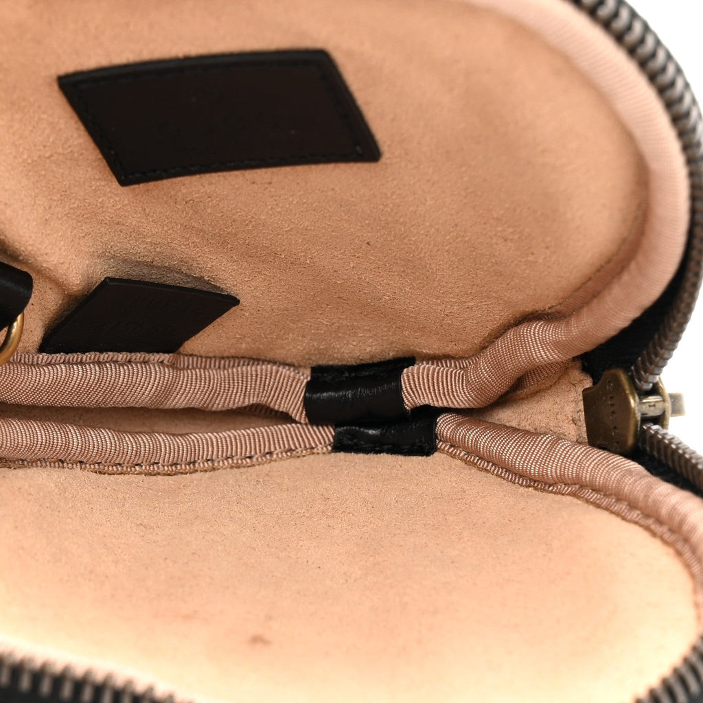 Calfskin Matelasse Chevron GG Marmont Heart Coin Purse Black