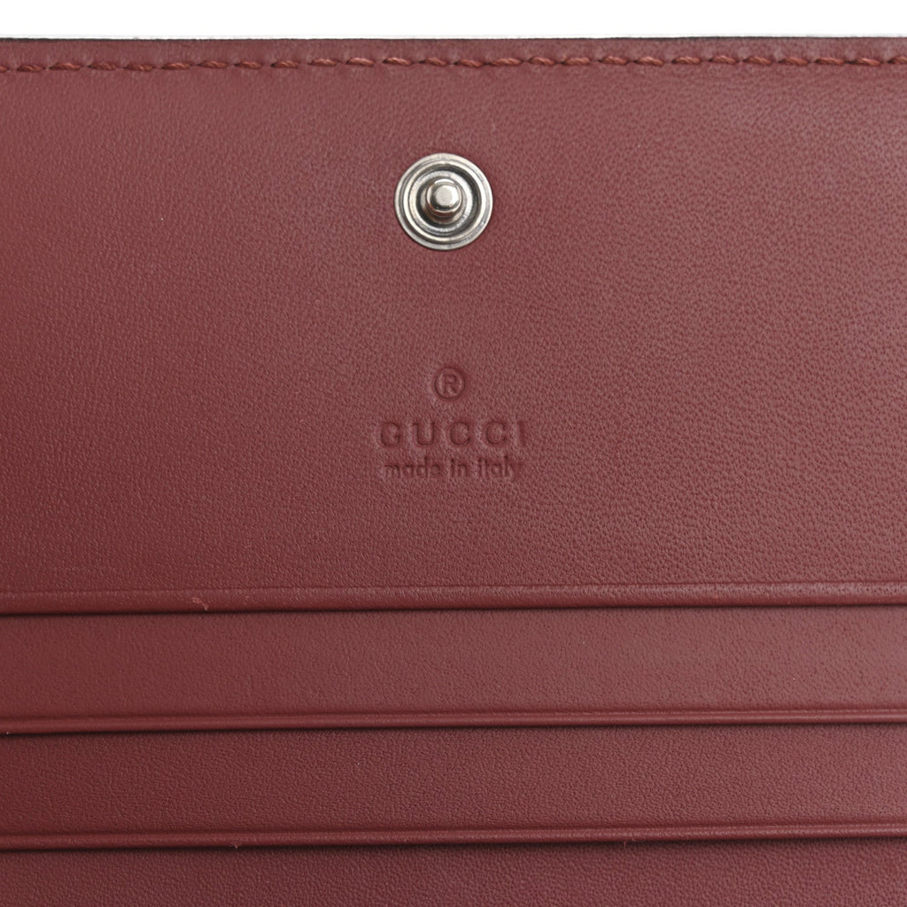 GG Supreme Monogram Blooms Card Case Wallet Beige Multicolor Dry Rose