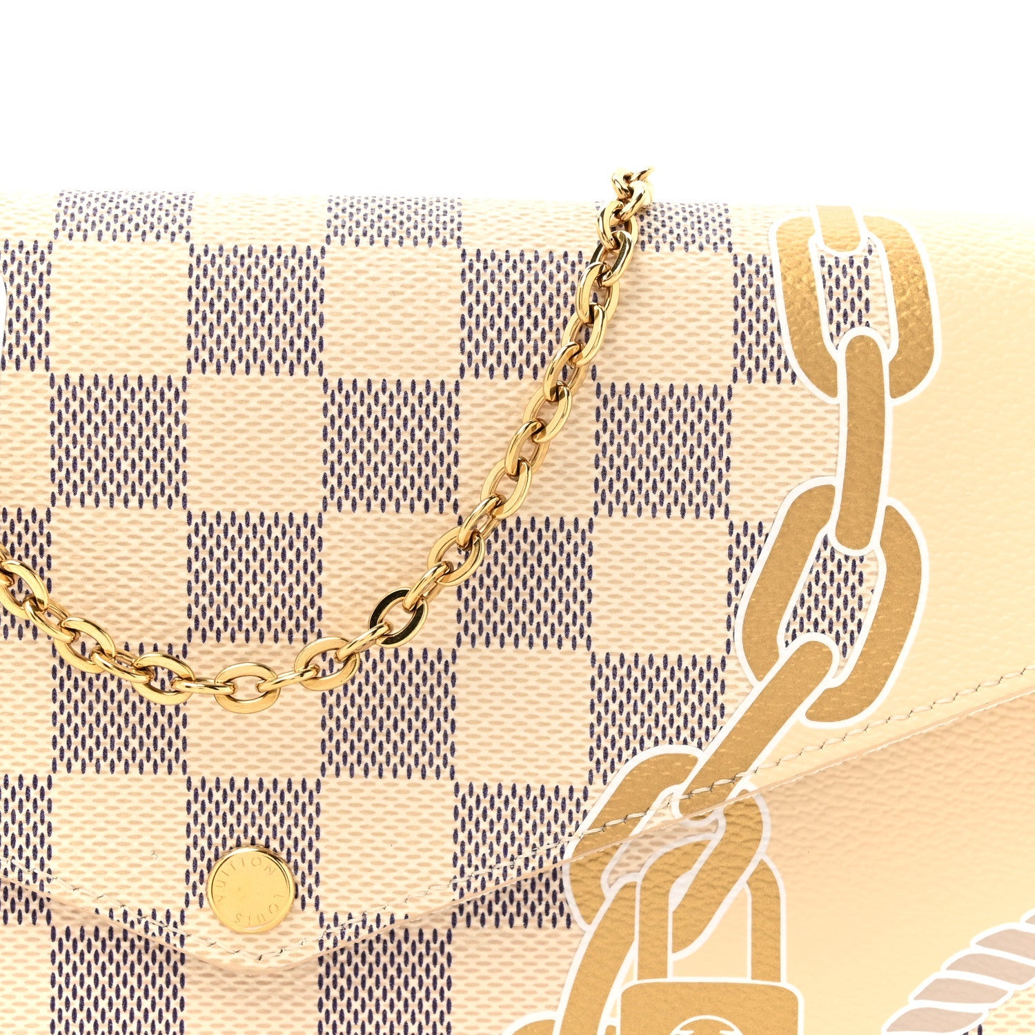 Damier Azur Nautical Pochette Felicie Chain Wallet