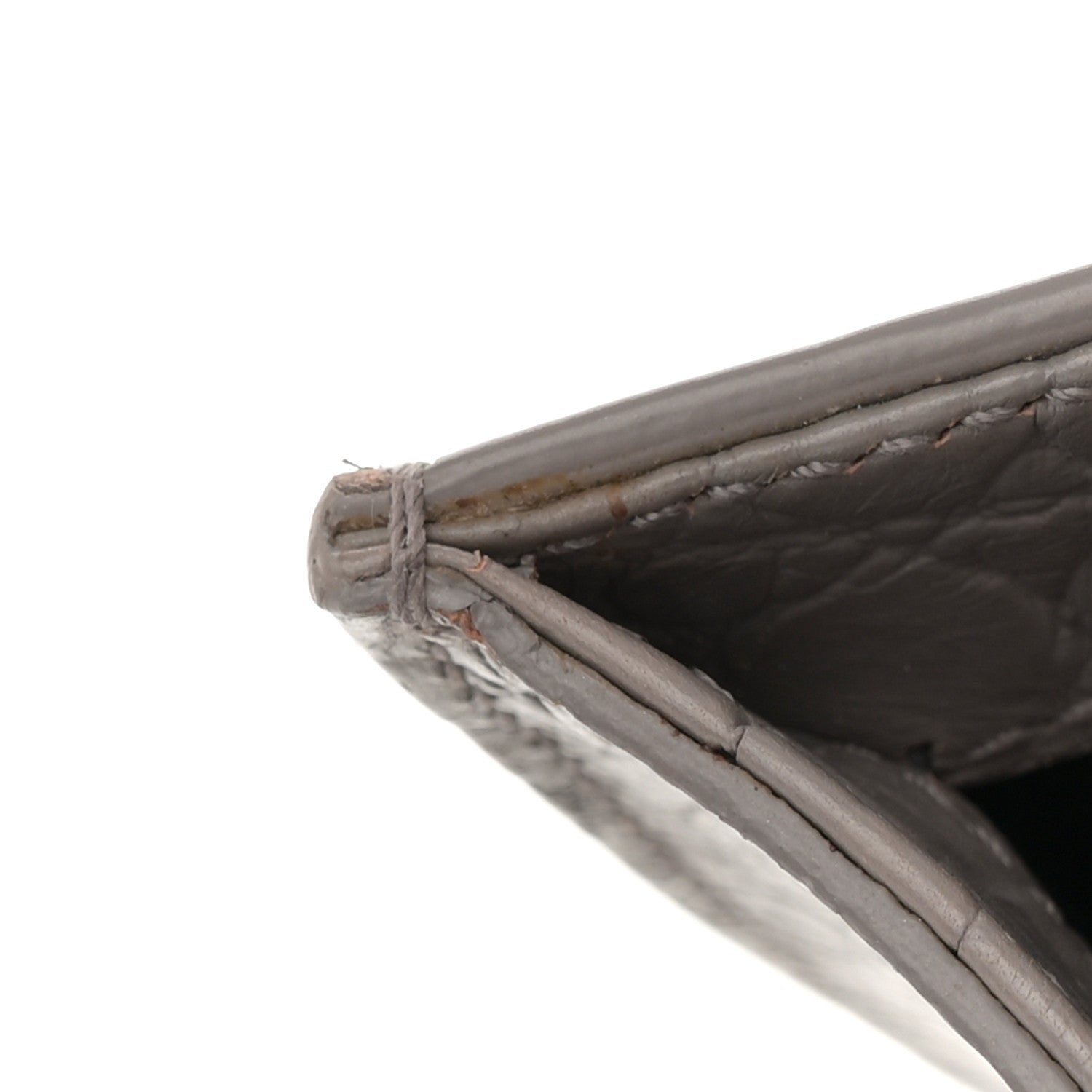 Calfskin Crocodile Embossed Medium Classic Monogram Kate Tassel Satchel Fog