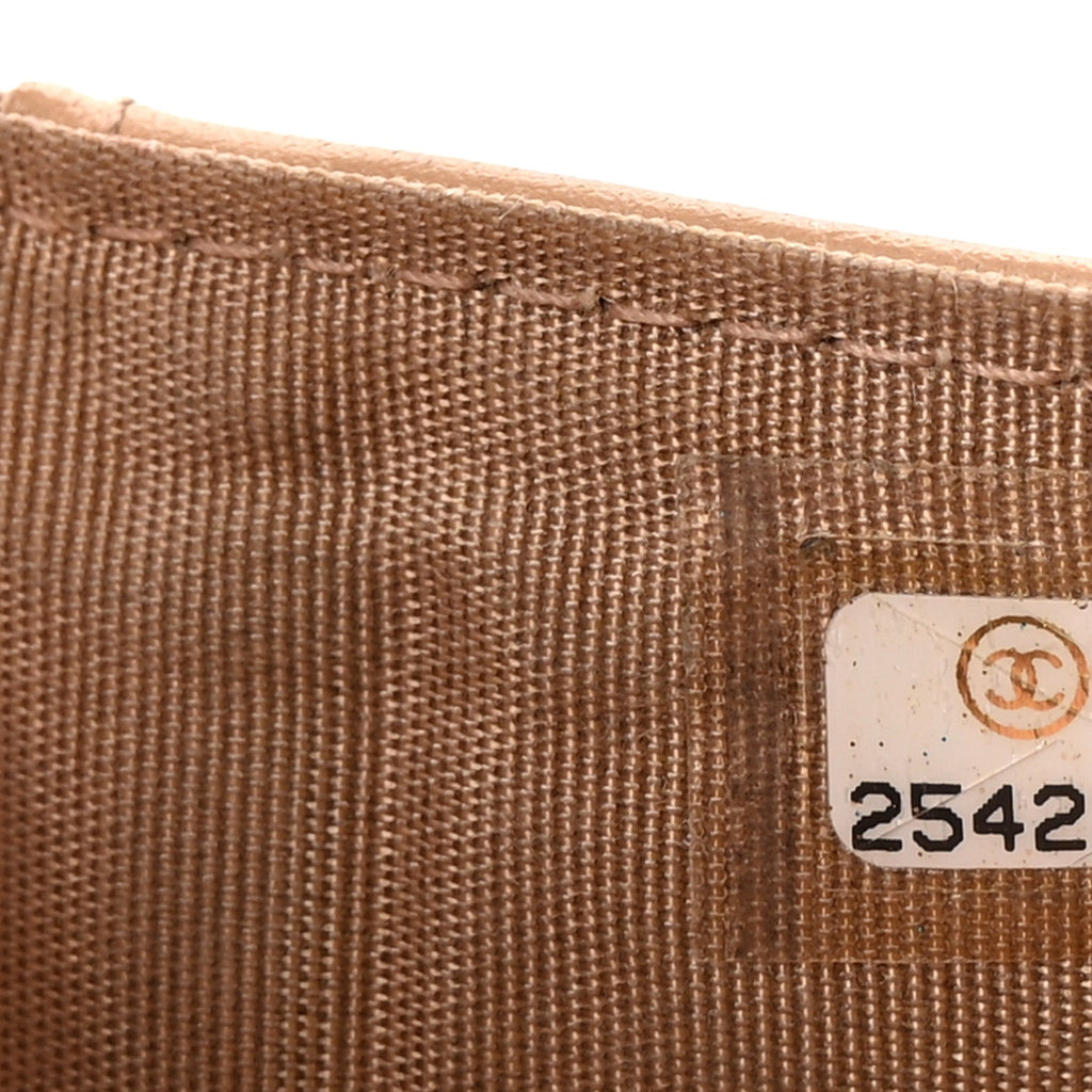 Caviar Quilted Small Boy Flap Wallet Beige