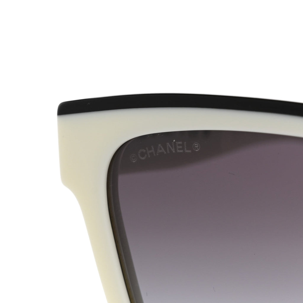 Acetate Square Sunglasses 5417 White Black